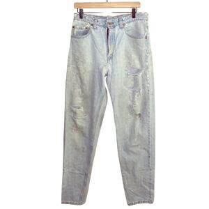 VNTG LEVIS destroyed high waisted mom jeans 33x36 grunge made in USA